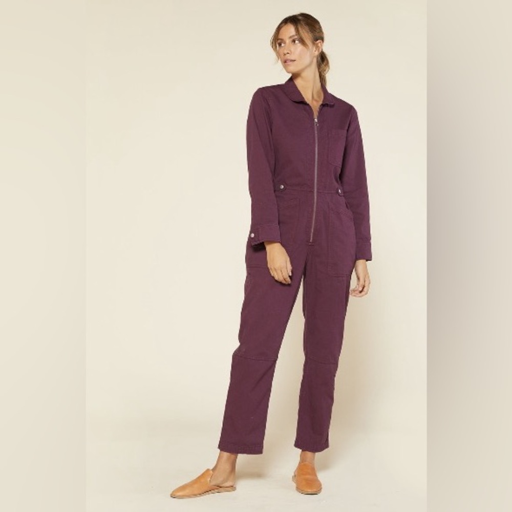 Outerknown Women's Utility Jumpsuit in Plum - RARE color - Small